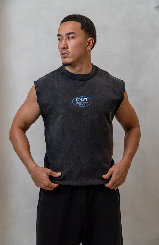 Men’s Sleeveless T-Shirt in washed black